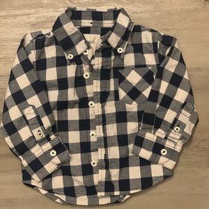 Baby flannel white and very dark blue checkered